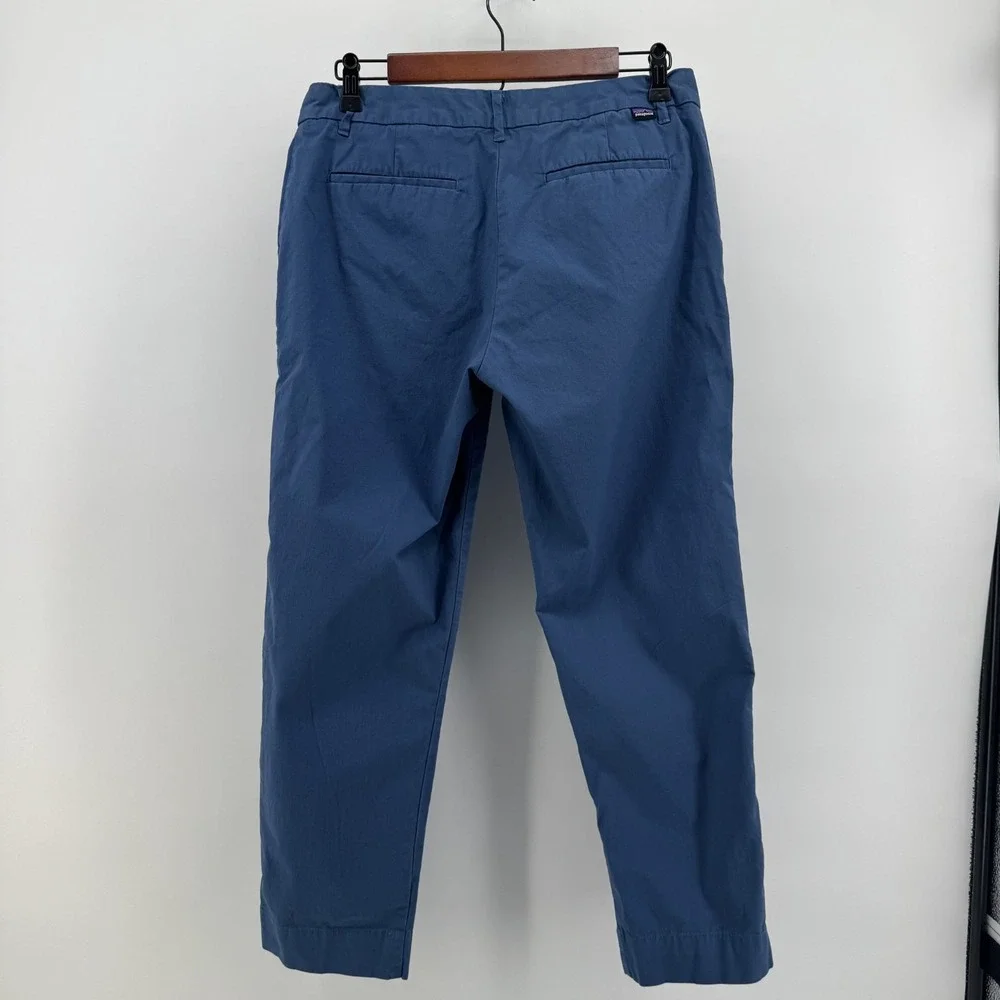 Patagonia Straight Leg Pants Womens 10 Blue Organic Cotton Stretch‎ 55395